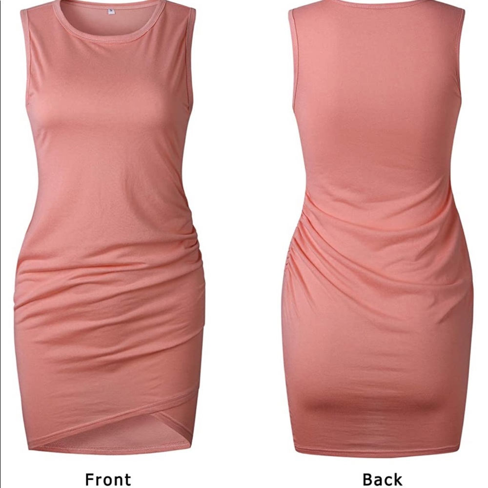 Ruched Sleeveless Tank Bodycon Mini Dress